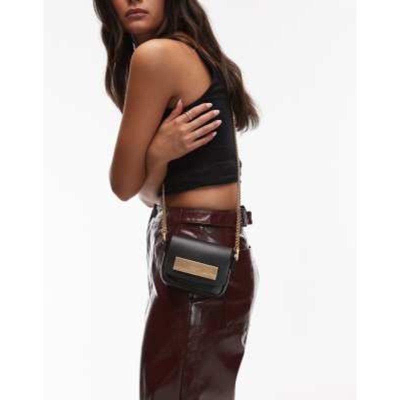AllSaints etta chain crossbody bag in black