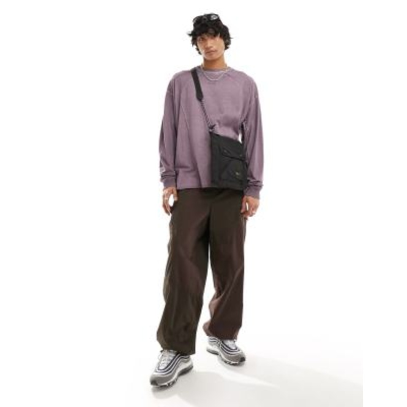 COLLUSION patchwork baggy pants in brown