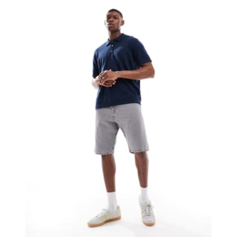 Jack & Jones baggy denim shorts in washed gray