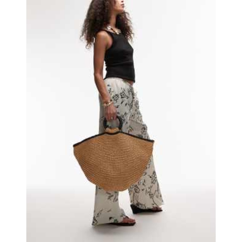 Topshop Gianni straw bag in natural