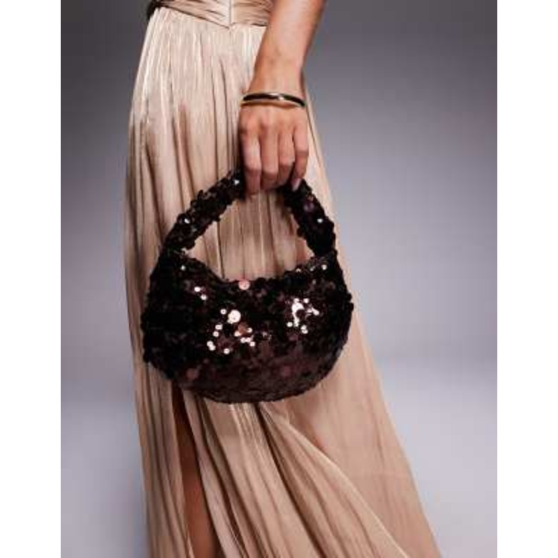 True Decadence sequin shoulder bag in bronze