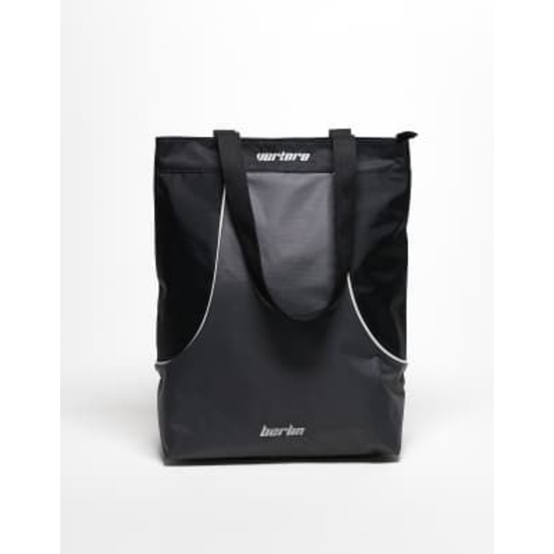 Vertere Berlin logo contrast panel tote bag in gray and black