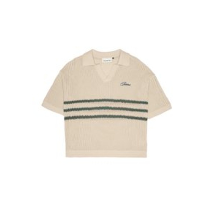 PROHIBITED RESORT KNITTED  – Poloshirt – cream green/camel