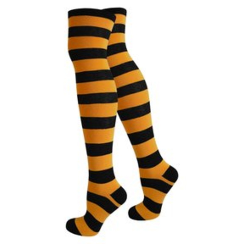 Normani WIDESTRIPE OVERKNEES – Overkneestrmpfe – schwarz/orange/orange