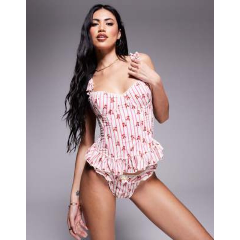 Wild Lovers Maribel corset in pink/white
