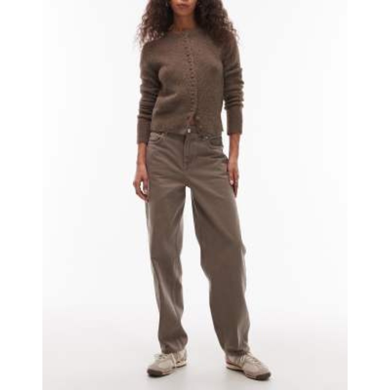 & Other Stories slim barrel leg jeans in brown washed mole
