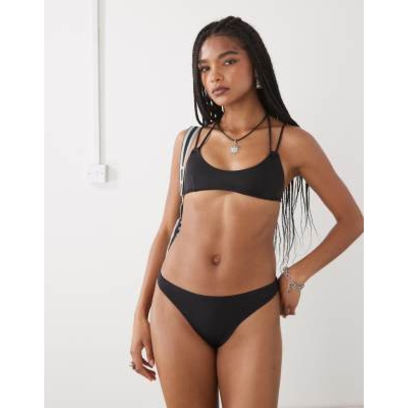 Weekday multi strap bikini top in black