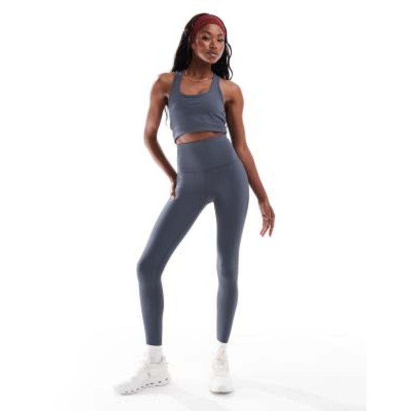 4505 active rib knit high waist gym leggings in navy