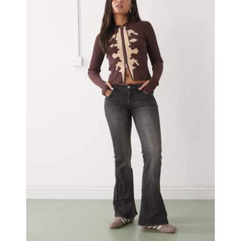 Weekday Katsumi low rise flared jeans in faded black