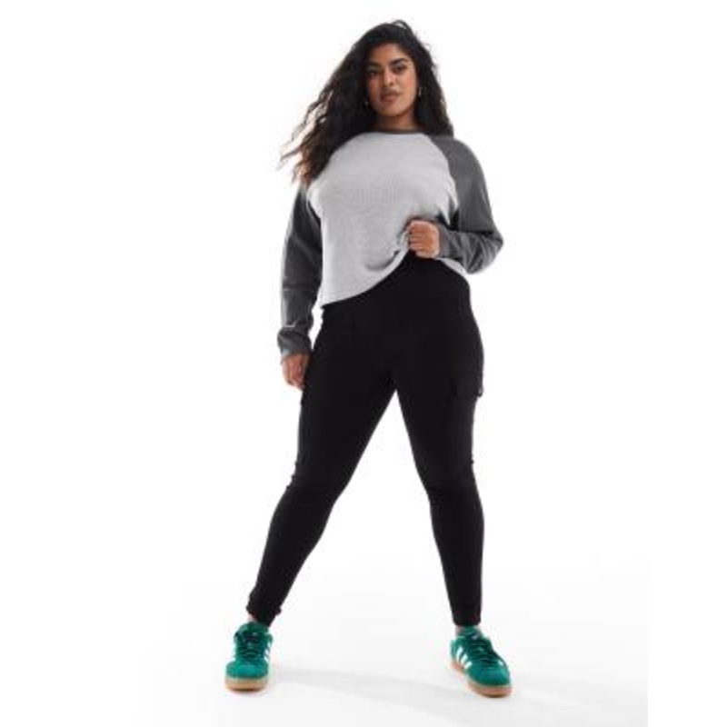 Yours cargo pocket ponte leggings in black