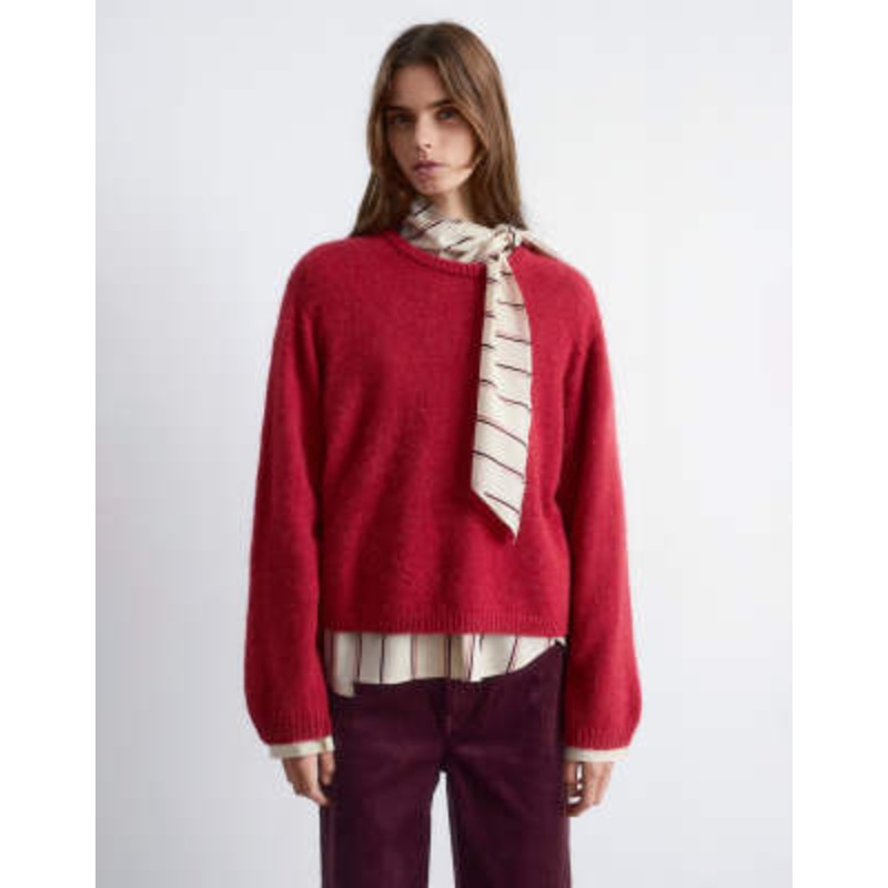 & Other Stories supersoft alpaca and wool sweater with wide sleeves in deep red