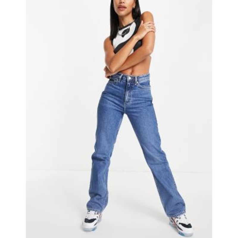 Weekday Star cut out detail jeans in harper blue