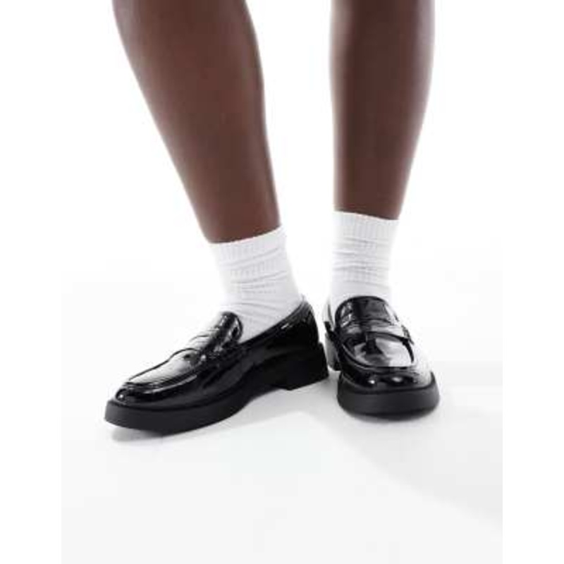 Yours patent loafers in black