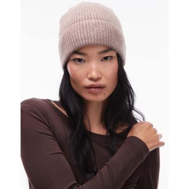 & Other Stories mix and match premium wool beanie in medium mole beige