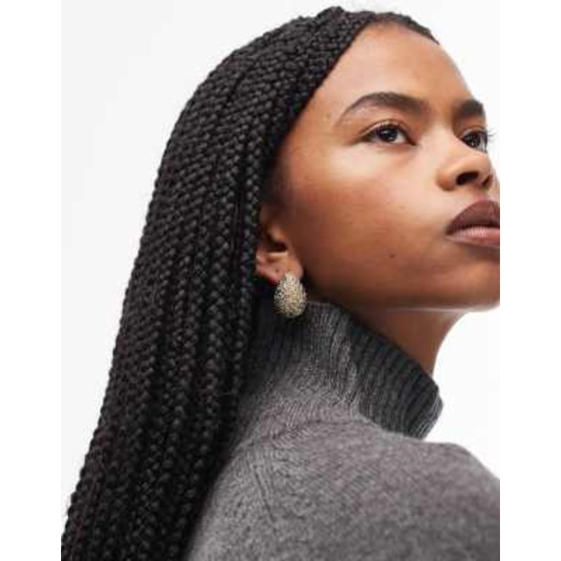 & Other Stories big teardrop textured hoop earrings in gold