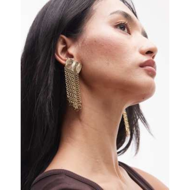 & Other Stories textured cascade drop earrings in gold