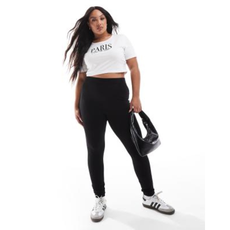 Yours ribbed leggings in black