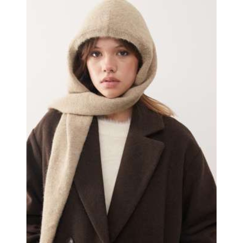 Weekday scarf with hood in beige