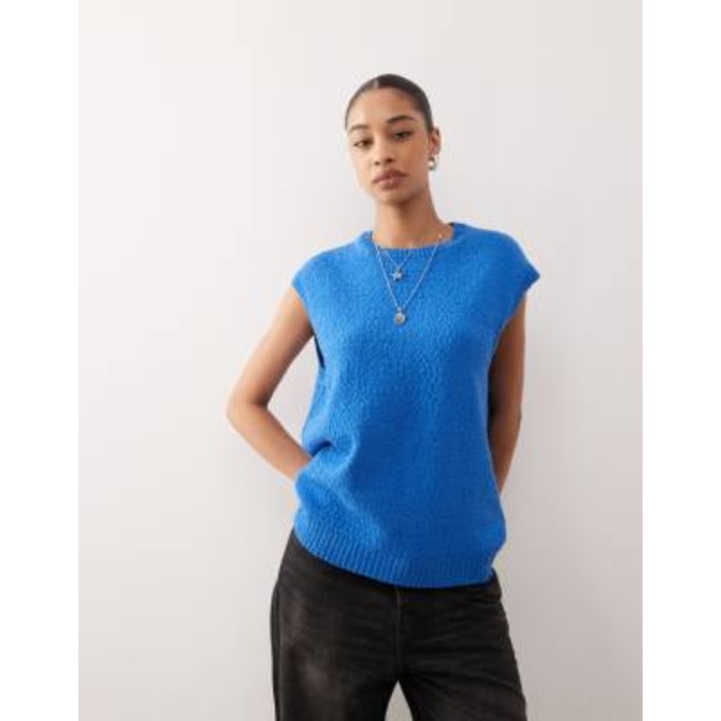 Weekday knitted tank top in blue