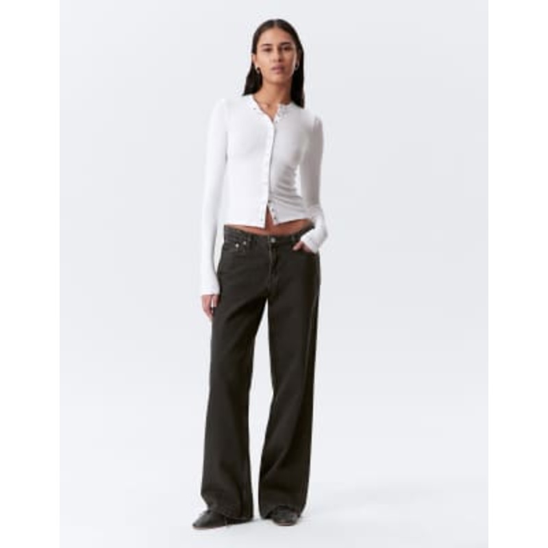 Weekday Ample low waist loose fit jeans in Ink Black