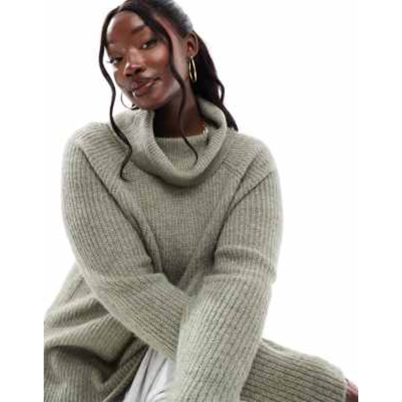 Yours turtle neck sweater in sage green