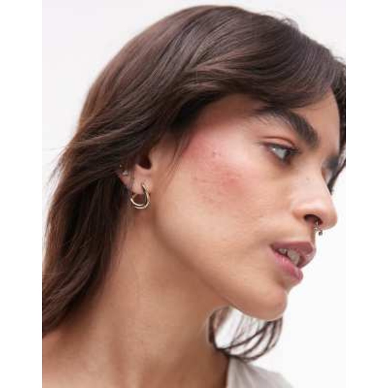 & Other Stories asymmetric twists small hoop earrings in gold