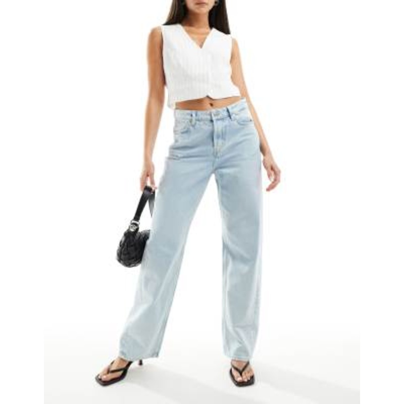 & Other Stories relaxed fit tapered jeans in light blue wash