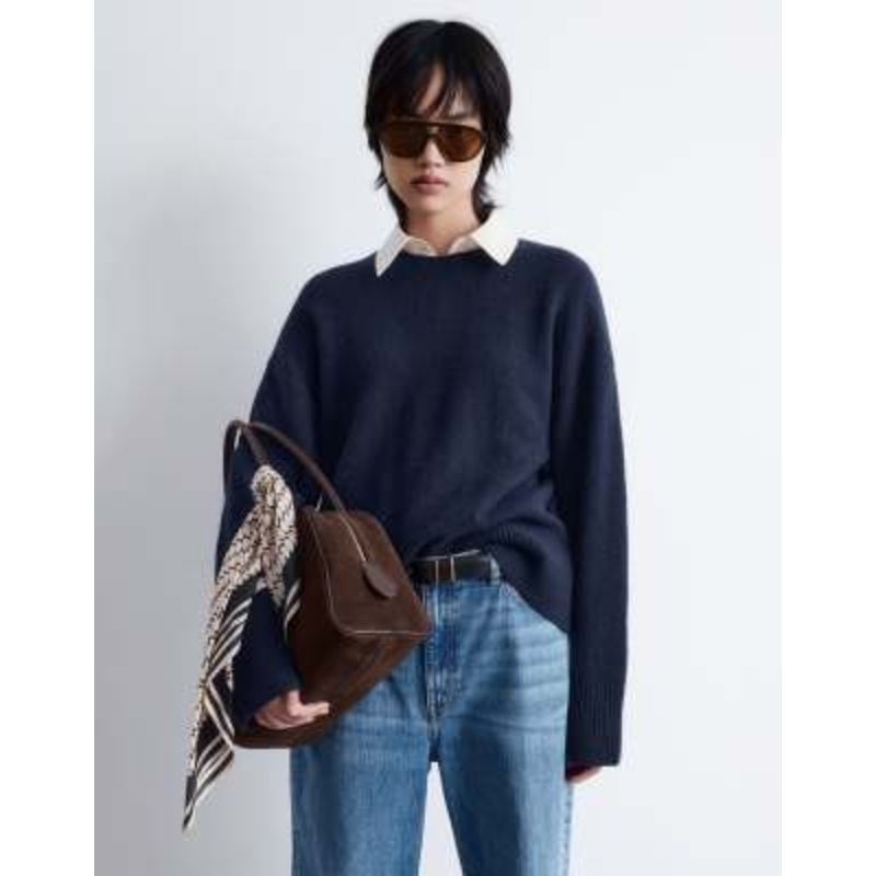 & Other Stories crew neck sweater in navy