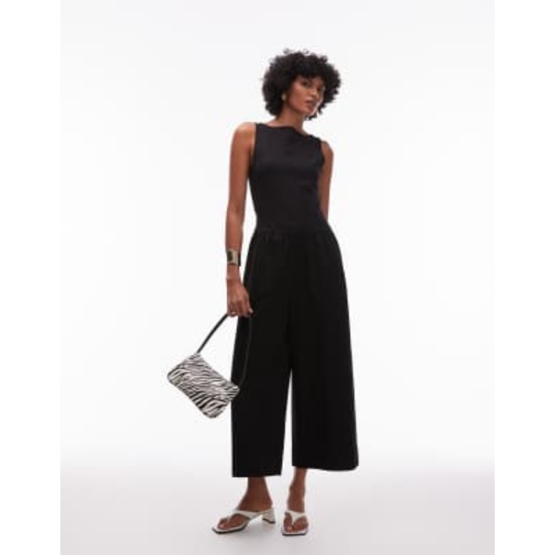 & Other Stories sleeveless wide leg jumpsuit in black