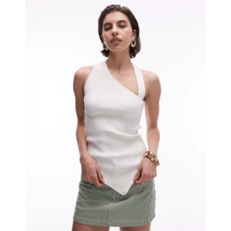 & Other Stories asymmetric sleeveless top in off white