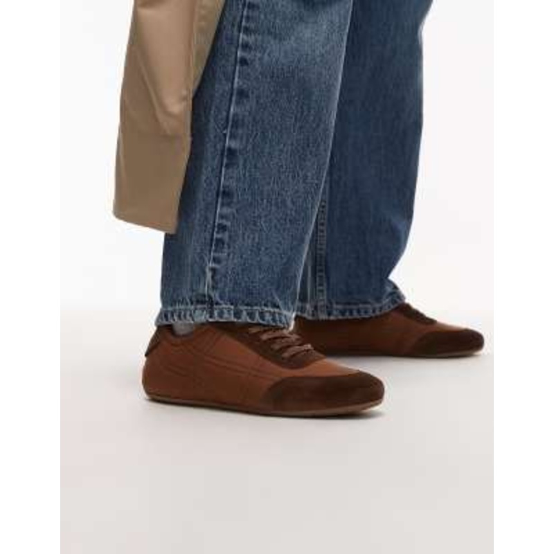 & Other Stories premium real leather and suede sneakers in brown