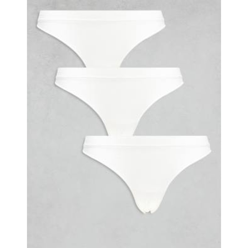Weekday soft seamless thongs 3-pack in off-white