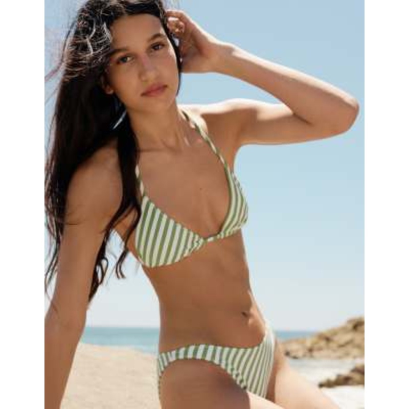 & Other Stories bikini bottoms in green stripes