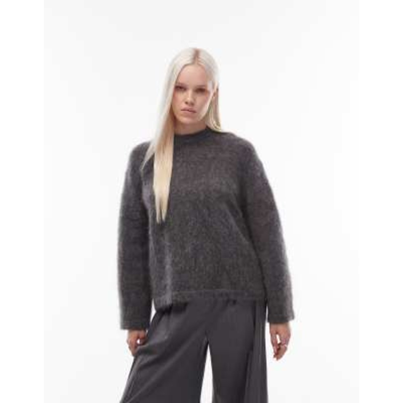& Other Stories mohair super soft hairy knit sweater in gray