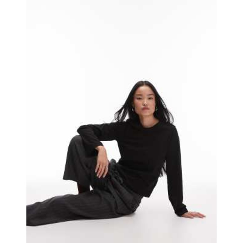 & Other Stories long sleeve top in black