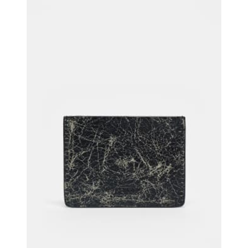 Weekday cracked effect card holder in black