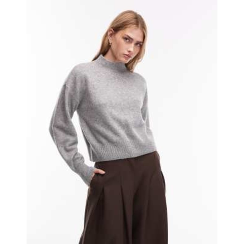 & Other Stories mock neck sweater in gray