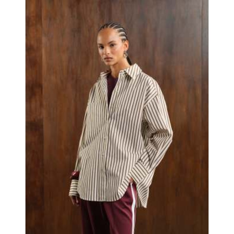 & Other Stories oversized shirt in two-tone stripe