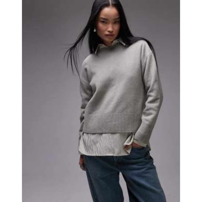 & Other Stories crew neck sweater in soft khaki green