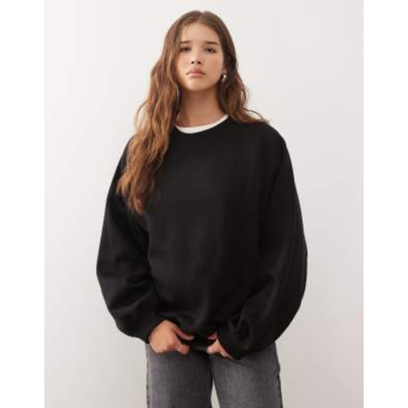 Weekday oversized heavyweight jersey sweatshirt in black