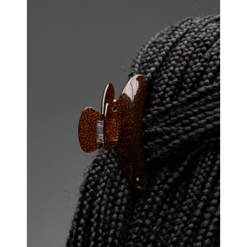 & Other Stories classic claw clip in dark leopard print