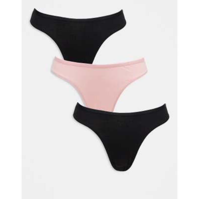 Weekday Inez 3-pack briefs in black and pink