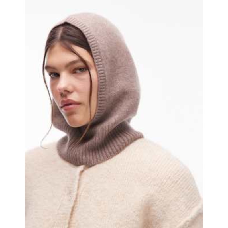 & Other Stories premium wool hood in medium mole beige
