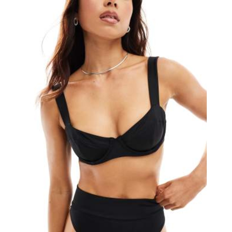 Weekday Zadie wire bikini bra top in black