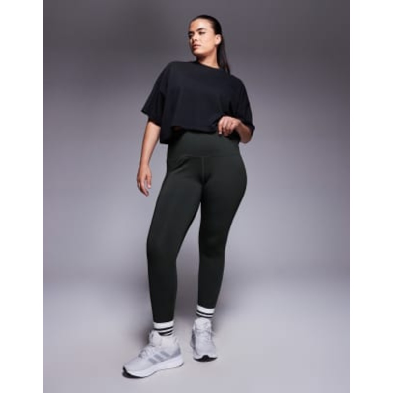 4505 Curve Icon active bum sculpt high waist gym leggings with inner pocket in khaki