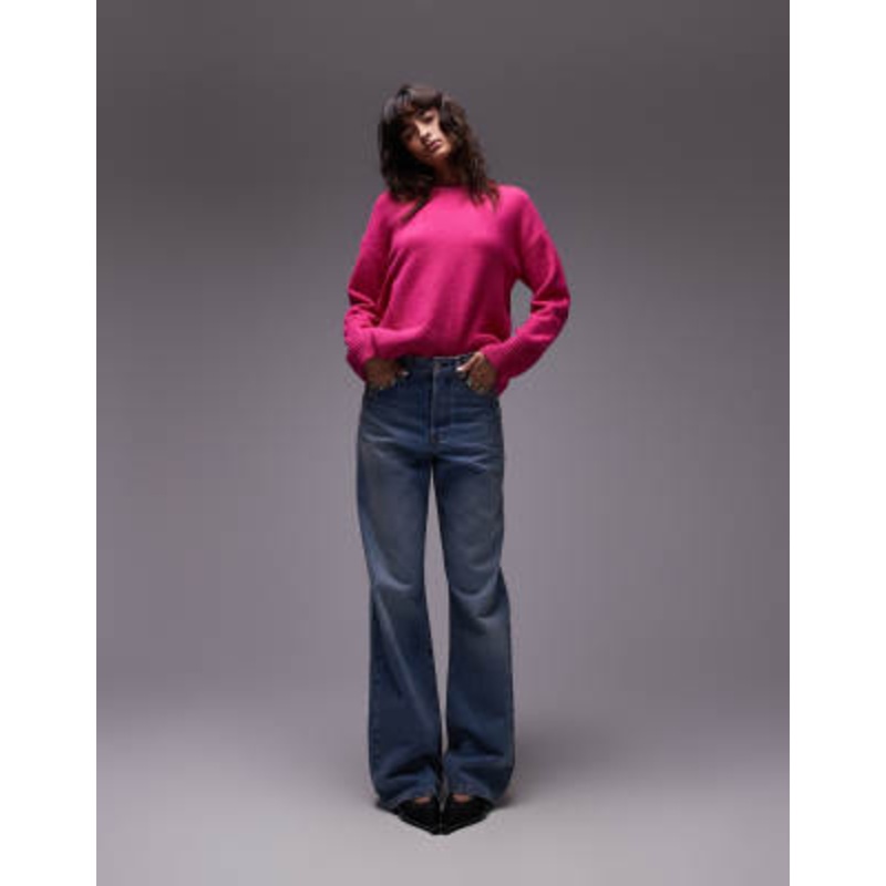 & Other Stories crew neck sweater in bright pink