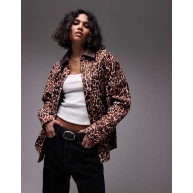 & Other Stories oversized shacket in leopard print