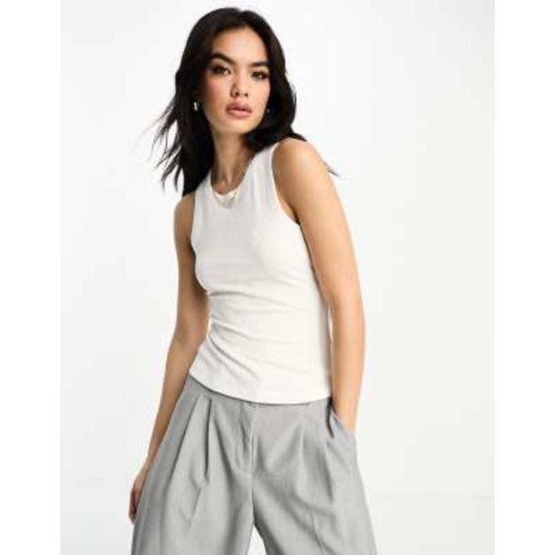 & Other Stories ribbed tank top in white