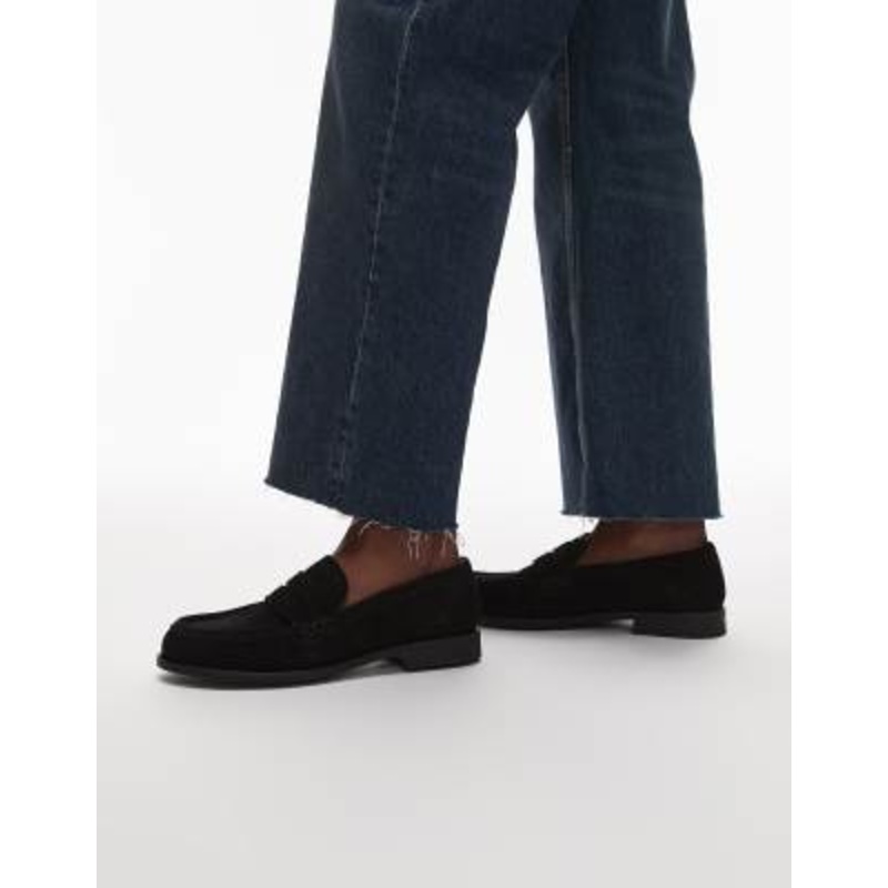 & Other Stories leather suede loafers in black