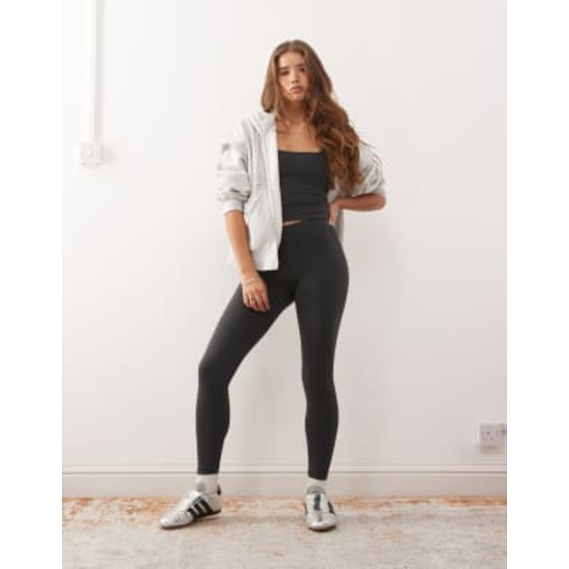 Weekday mix and match sports seamless stretch leggings in dark gray